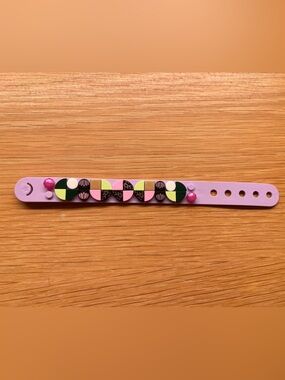Lego Purple Bracelet Band with Pink, Green, Yellow, Black, White Accents